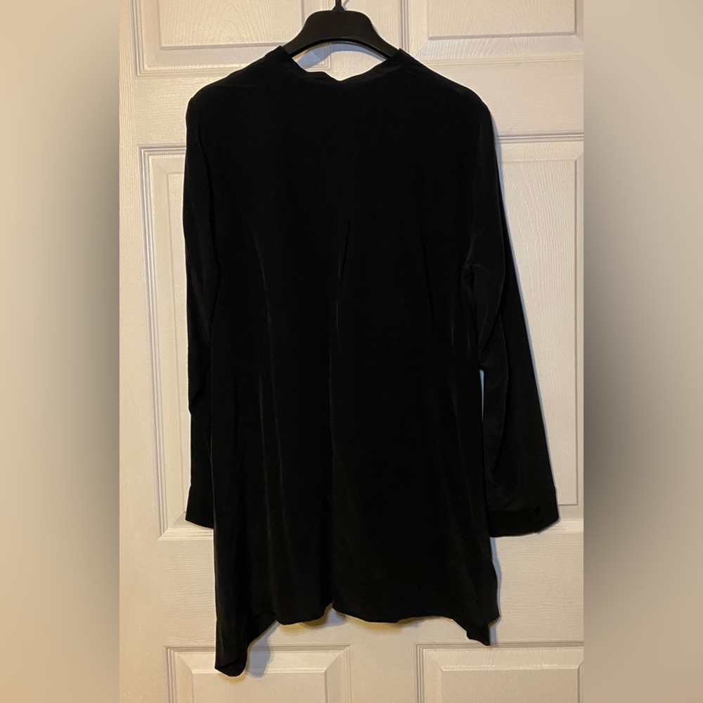 Eileen Fisher Silk Mandarin Collar Shirt Size L - Picture 6 of 7